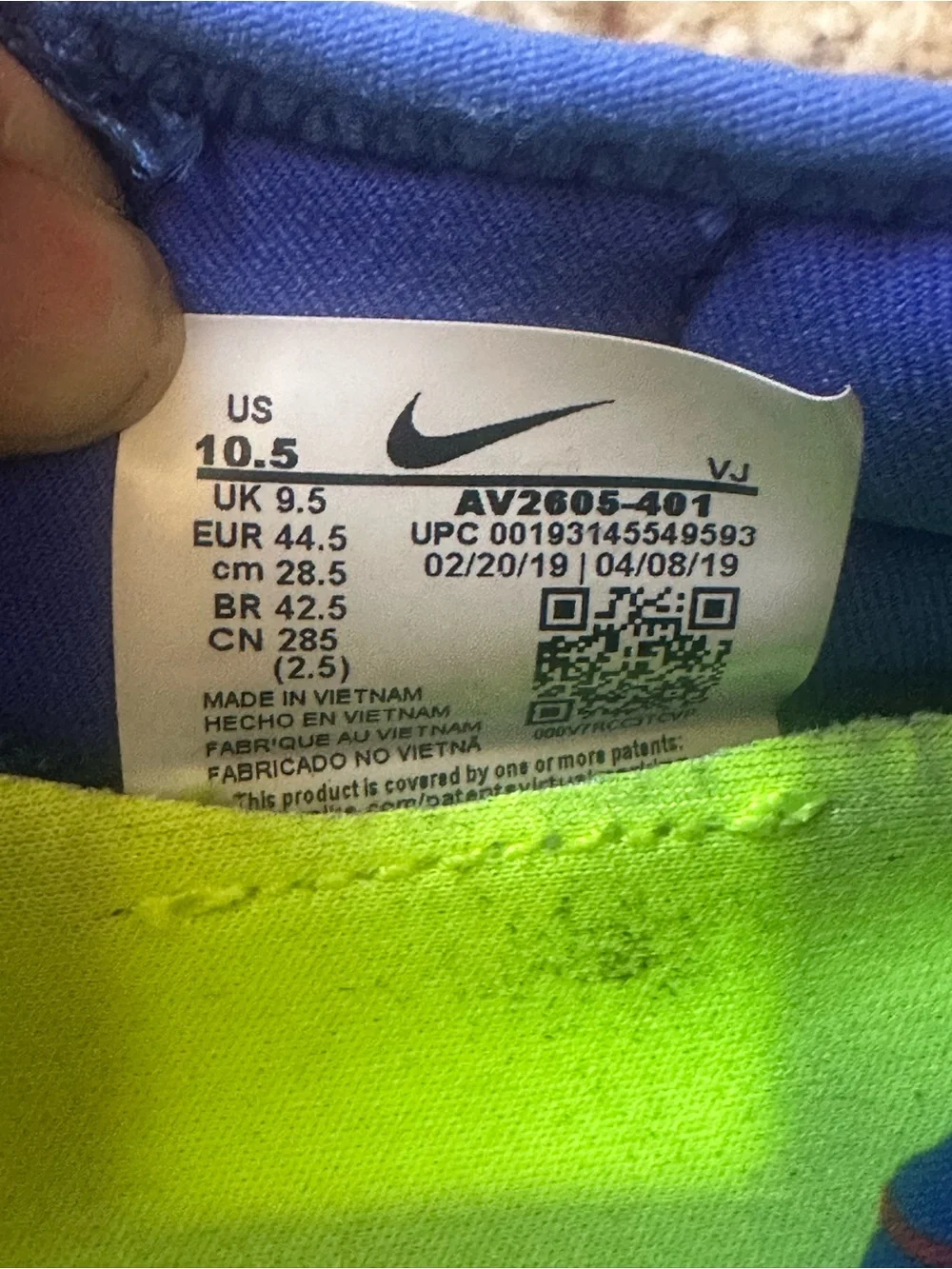 Nike Men’s Royal Blue and White Casual Sneakers
